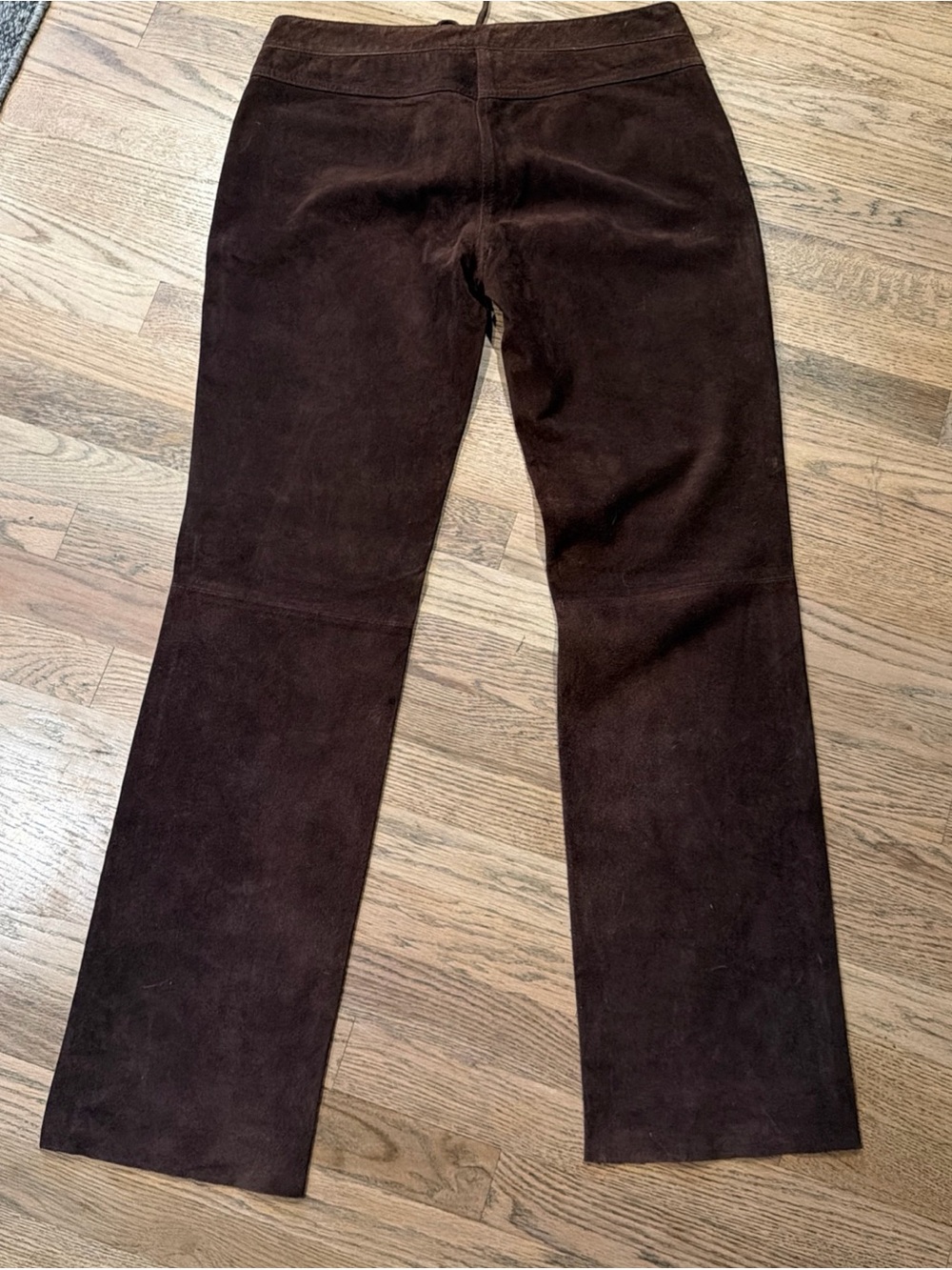 VINTAGE Y2K Lucky Brand Women's Chocolate Brown Genuine Leather Lace-up Pants - Picture 8 of 8